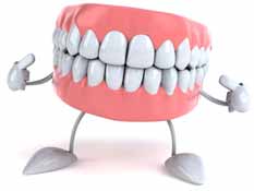 Cartoon of smiling dentures
